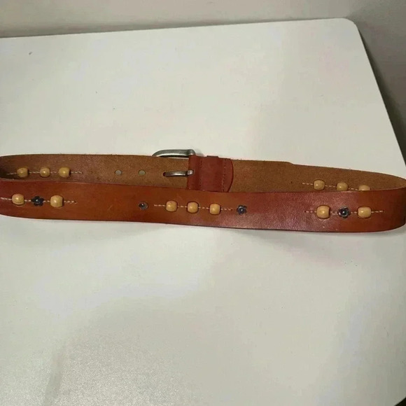 Leather boho beaded belt festival/western 40 - Picture 4 of 4